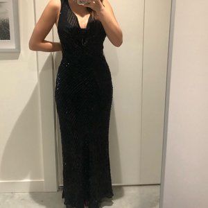 Vintage Vivienne Tam Black Sequin Maxi dress